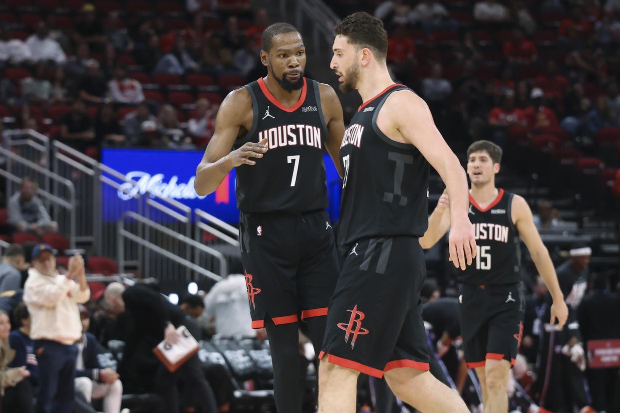 恭喜火箭队！月均砍43.8分，锋线双核联盟第2！15+7射手全面进化